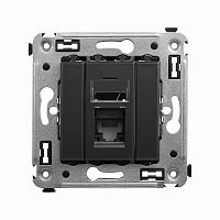 Компьютерная розетка RJ-45 в стену, кат.6 одинарная,Avanti, Черный матовый | код 4412293 | DKC