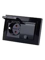 Розетка двойная 2П+З с защ. шт. и крышкой 16А 250В IP44 антрацит Таймыр TDM | код SQ1814-0876 | TDM