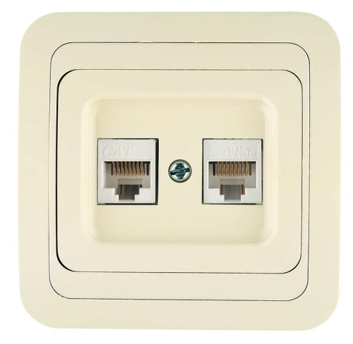 Розетка компьютерная 2-м СП Mimoza 16А IP20 крем./крем. Makel 25036 Розетка компьютерная 2-м СП Mimoza 16А IP20 крем./крем. Makel 25036