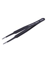 Пинцет прямой 120 мм, плоское жало 3 мм, нерж., антистатич. покр., блистер, Рубин TDM | код SQ1025-0808| TDM