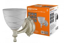 Светильник НББ 21-60-1411 УХЛ4 (белый под золото, плафон конус линии) TDM | код SQ0370-0205 | TDM