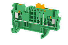 Клемма проходная PUSH-IN 2,5 мм2, с размыкателем, на 2 подключения, зеленая PQK2.5-GREEN | код 3102120003 | Elmex