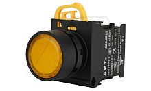Кнопка плоская PB3E, желтая, без фиксации, с подсветкой без LED, 1NO, 6A 230VAC/24VDC, 22mm, IP65 | код PB3E-FM1S10S00/Y00 | АРТ