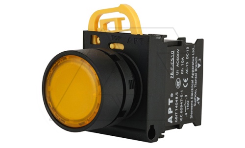 Кнопка плоская PB3E, желтая, без фиксации, с подсветкой без LED, 1NO, 6A 230VAC/24VDC, 22mm, IP65 | код PB3E-FM1S10S00/Y00 | АРТ