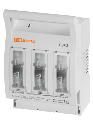 Предохранитель-выключатель-разъединитель ПВР 2, 3П, 400 A TDM | код SQ0726-0203 | TDM