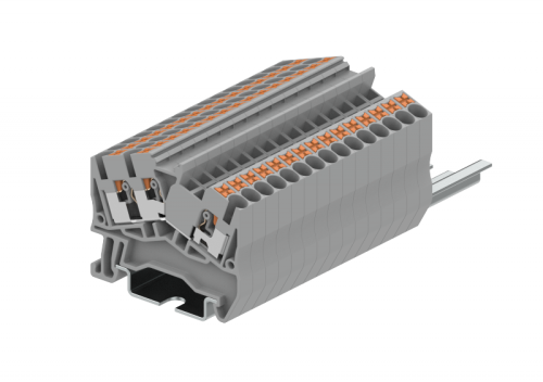 TPS2.5-3-GY Клемма TP 1-2 проходная угловая, сеч.2.5мм2, сер., шт | код TPS2.5-3-GY | SUPU