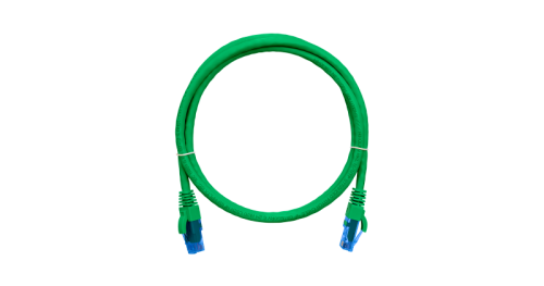 Коммутационный шнур NIKOMAX U/UTP 4 пары, Кат.6 (Класс E), 250МГц, 2хRJ45/8P8C, T568B, заливной, с защитой защелки, многожильный, BC (чистая медь), 24AWG (7х0,205мм), LSZH нг(А)-HFLTx, зеленый, 0,5м | код NMC-PC4UE55B-005-C-GN | NIKOMAX Сер