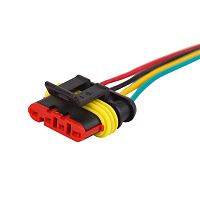 DJ7041-1.5-21 автомобильный разъем гнездо с проводом 20 см (4-контактный) | код 16-0314-9 | REXANT