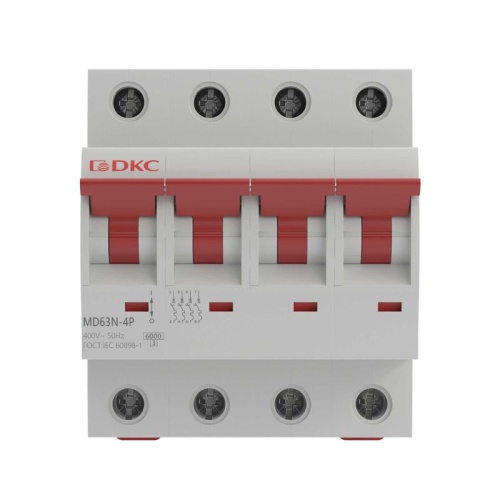 Выключатель автоматический модульный 4п D 10А 6кА YON max MD63N DKC MD63N-4PD10 фото 2