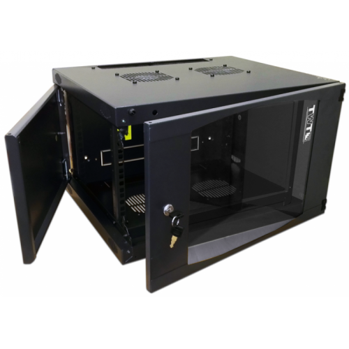 Шкаф настенный Next, 6U 550x450, стеклянная дверь, черный | код TWT-CBWNG-6U-6X4-BK | TWT