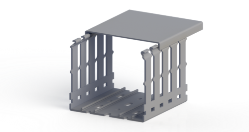 555 1008WS, KKD 1008, Перфорированный короб с крышкой, 100x80 (Широкий шаг перфорации) (ШxВ) Серый | код 0.0.0.5.551008WS | KLEMSAN