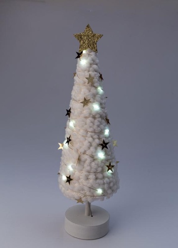 Светильник настольный "Елка" дизайн 2 (белое основание золотая звезда) 20LED плюш 11.5х38.5см тепл. бел. КОСМОС KOC_TAB-B105 Светильник настольный "Елка" дизайн 2 (белое основание золотая звезда) 20LED плюш 11.5х38.5см тепл. бел. КОСМОС KOC_TAB-B105