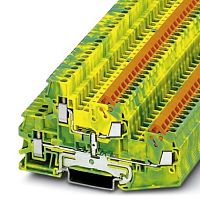 Двухъярусная заземляющая клемма QTTCBU 1,5-PE | код 3050277 | PHOENIX CONTACT