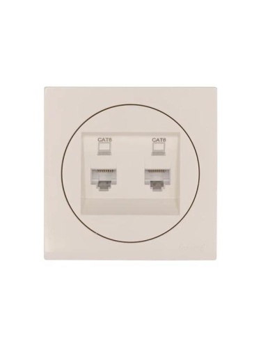 Розетка компьютерная 2-м СП OSEN кат.6 с модулем механизм сл. кость LEZARD 743-9088-142 фото 3