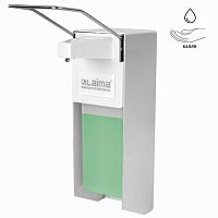 Диспенсер для антисептика и жидкого мыла LAIMA PROFESSIONAL, НАЛИВНОЙ ЛОКТЕВОЙ, алюминий, 1 л, 605706 | код 605706 | ЛАЙМА