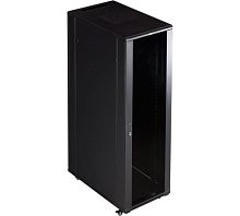 Шкаф 19 Business, 42U 800x800, черный, передняя дверь стекло, задняя дверь распашная металл | код TWT-CBB-42U-8x8-G1 | TWT