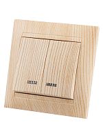 Выключатель 2 кл. с подсветкой 10А сосна Лама TDM | код SQ1815-0305 | TDM