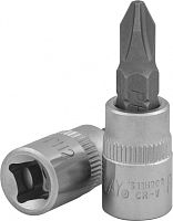S11H202 Насадка торцевая 1/4DR с вставкой-битой крестовой, РН2, 37 мм | код S11H202 | JONNESWAY