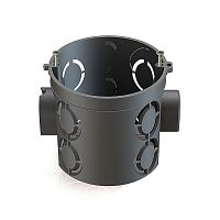 Коробка установочная D68x62мм для скрытого монтажа в кирпичных стенах (с саморезами) черная (CHINT) | код 8810003 | CHINT