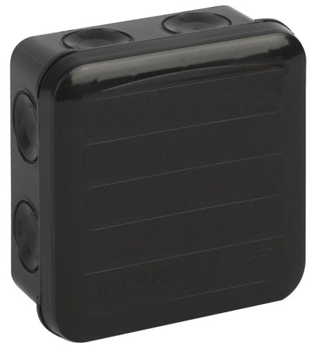 Коробка распределительная ОП 85х85х45мм двухкомпонентная 8 вводов IP65 черн. | код 67240Ч | Ruvinil