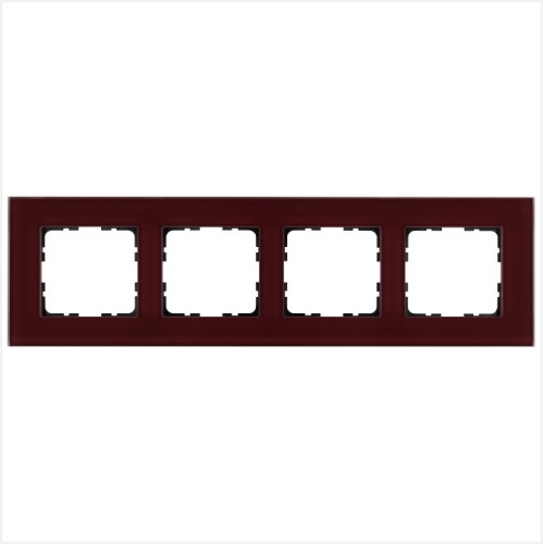 Рамка 4-постовая, стекло цвет Гранатовый | код G1004GH | Jasmart
