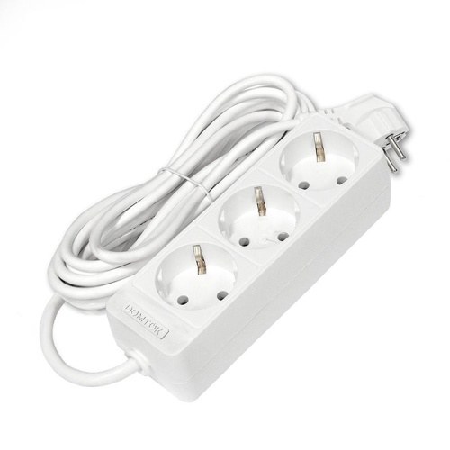 Удлинитель бытовой 3 гнезда, ПВС 3*0,75, 2,2кВт, с заземлением 5м Лидер DOMTOK | код 2376 | Universal