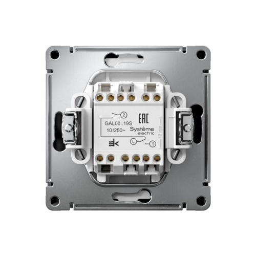 ARTGALLERY 2-клавишный ВЫКЛЮЧАТЕЛЬ ДЛЯ ЖАЛЮЗИ, 2х сх.4, 10А, механизм, быстрозажимные клеммы, КАРБОН | код GAL001019S | Systeme Electric фото 6