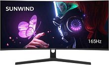 Монитор SunWind 34 SM-34QV401 черный VA LED 1ms 21:9 HDMI матовая 300cd 178гр/178гр 3440x1440 165Hz G-Sync DP WQ 5.6кг | код 1427614 | SUNWIND