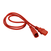 Шнур питания C13-C14, 3х0.75, 220В, 10А, красный, 1 метр | код LAN-PP13/14-1.0-RD | LANMASTER