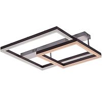 Люстра потолочная светодиодная диммируемая, ECLIPSE, с ДУ, 3 режима, 585х500х130мм, 88Вт, 2700К+6400К/4200К/6400К+2700К, 31м, белый/коричневый, 52088 1, Ritter | код 52088 1 | RITTER