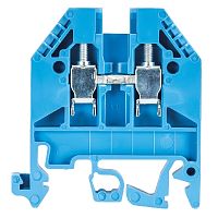 Проходная клемма, тип фиксации провода: винтовой, номинальное сечение: 2,5 мм кв., 24A, 800V, ширина: 5 мм, цвет: синий, тип монтажа: DIN 35 | код 57.503.0055.6 | Wieland
