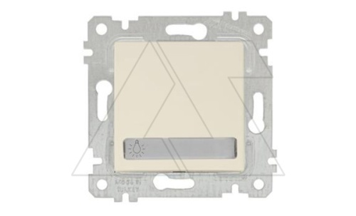 Rita - Выключатель кнопочный с подсветкой, с маркировкой, пруж. зажимы, сл.кость | код 2200-419-0102 | Mutlusan