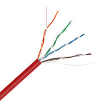 Кабель LANMASTER UTP, 4 пары, кат. 5Е, 350Mhz, LSZH, красный, 305 м | код LAN-5EUTP-LSZH-RD | LANMASTER