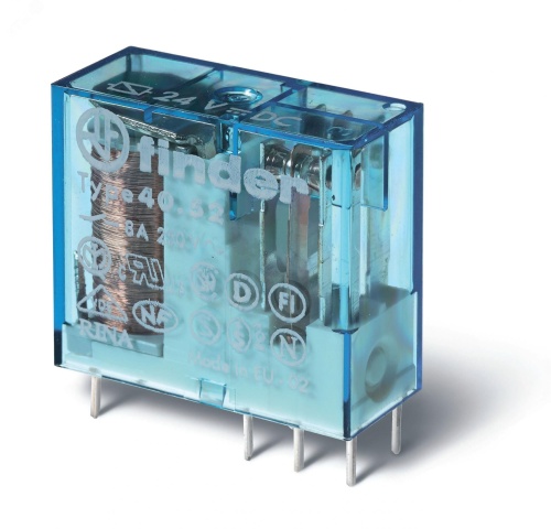 Миниатюрное универсальное электромеханическое реле, монтаж на печатную плату или в розетку, выводы с шагом 5мм, 2CO 8A, контакты AgNi, катушка 24В AC/DC (бистабильная), степень защиты RTII | код 405260240000 | FINDER Миниатюрное универсальное электромеханическое реле, монтаж на печатную плату или в розетку, выводы с шагом 5мм, 2CO 8A, контакты AgNi, катушка 24В AC/DC (бистабильная), степень защиты RTII | код 405260240000 | FINDER