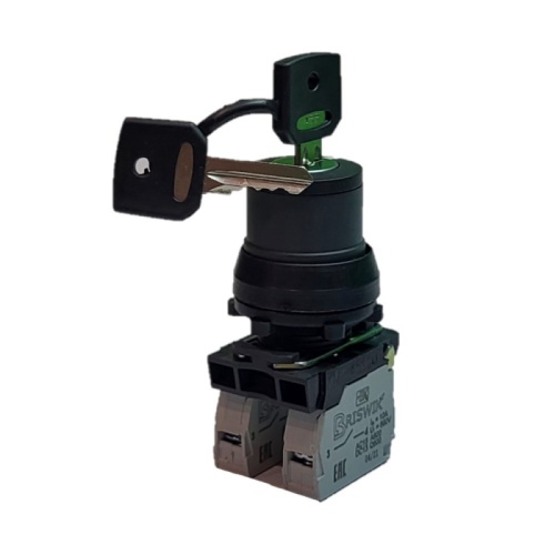 Переключатель Briswik ПЕ 171/4м черный 1но+0нз Ключ с фикс 2-поз , во вкл. сост. не вынимается IP40 УХЛ3 10А | код aZ-YB-0Ai-0111 | Briswik