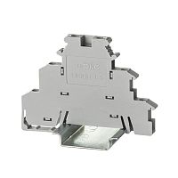 Клемма трехуровневая, винтовой зажим, 6 точек подключения, 2.5 кв.мм, серая | код DKIDR-1.5 | DKC