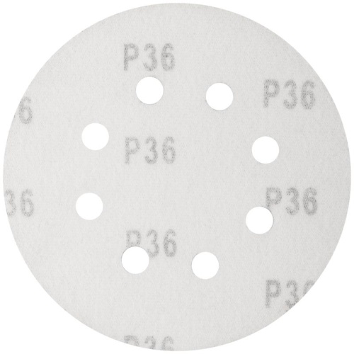 Круги шлифовальные с отверстиями (липучка), алюминий-оксидные, 125 мм, 5 шт Р 36 | код 39661 | FIT фото 2