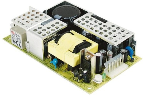 Источник питания AC-DC, 65Вт, вход 90…264В AC 47…440Гц, 127…370B DC, выходы: 24В/0…2.9А, 5В/0…1.5А, 12B/0…0.7A, рег. по вых1 ±5%, изоляция 3000В AC, на плате 127.8х76.2х28мм, -20…+60С | код RPT-65G | MeanWell