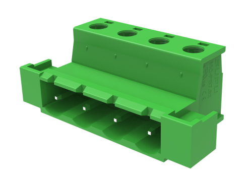 MC-PB7.62H05C-I Разъём штекерный MC, шаг 7.62мм,5 конт., фланц.,зел., шт | код MC-PB7.62H05C-I | SUPU