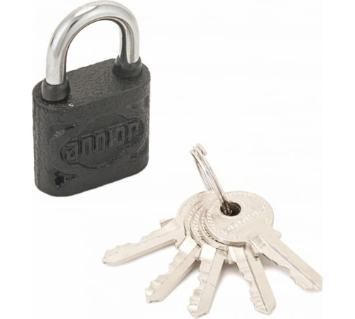 Замок навесной с цилиндровым механизмом секрета, АЛЛЮР ВС1Ч-4503 черный | код 1415 | ПТК