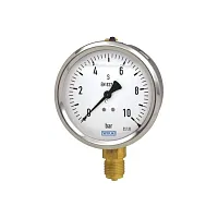 Манометр стандартного заполнения радиальный 213.53.100 0…10 бар 1/2' кл.1 гидрозаполненный | код 36495136 | WIKA