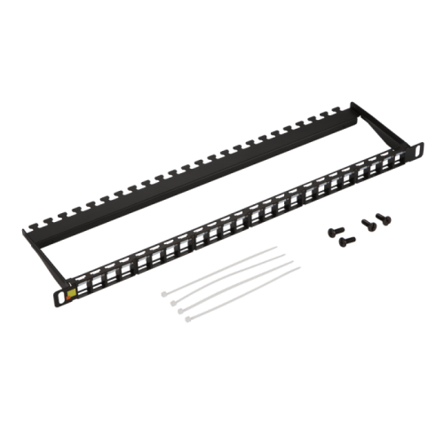 Патч-панель наборная 19 компактная, неэкранированная, 24 порта, 0.5U | код LAN-PPC24OK-UTP | LANMASTER