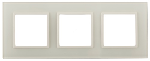 Рамка на 3 поста, стекло, Эра Elegance, сл.кость+сл.кость, 14-5103-02 | код Б0034507 | ЭРА