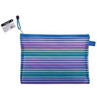 Папка-конверт на молнии формат B5+ (310х220 мм), сетчатая ткань, BRAUBERG Stripes, 224047 | код 224047 | BRAUBERG