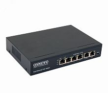 Коммутатор неуправляемый PoE 6 портов 10/100 Мб/с, 2хRJ45, 80 Вт | код SW-20600(80W) | OSNOVO