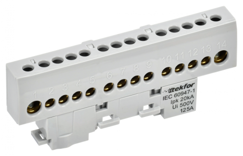 TEKFOR Шина L фаза изолированная на универсальном держателе 8х12-12-Ср IEK | код TF-NN20-12-KL-K03 | IEK