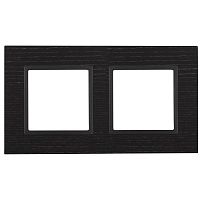 Рамка на 2 поста, дерево, Эра Elegance, чёрн.дерево+антр, 14-5302-05 | код Б0034571 | ЭРА