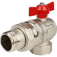 Кран шаровой угловой со сгоном 1' ВН ручка бабочка IDEAL (298 1') | код RAN30F2I27TBTK | ITAP