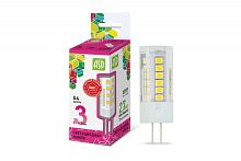 Лампа светодиодная LED-JC-standard 3Вт 12В G4 6500К 270Лм ASD | код 4690612026381 | ASD