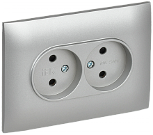 SKANDY Роз. 2-я без з/к с з/ш 10А сб. SK-R09S сереб. IEK | код SK-R23-10-K23-F | IEK